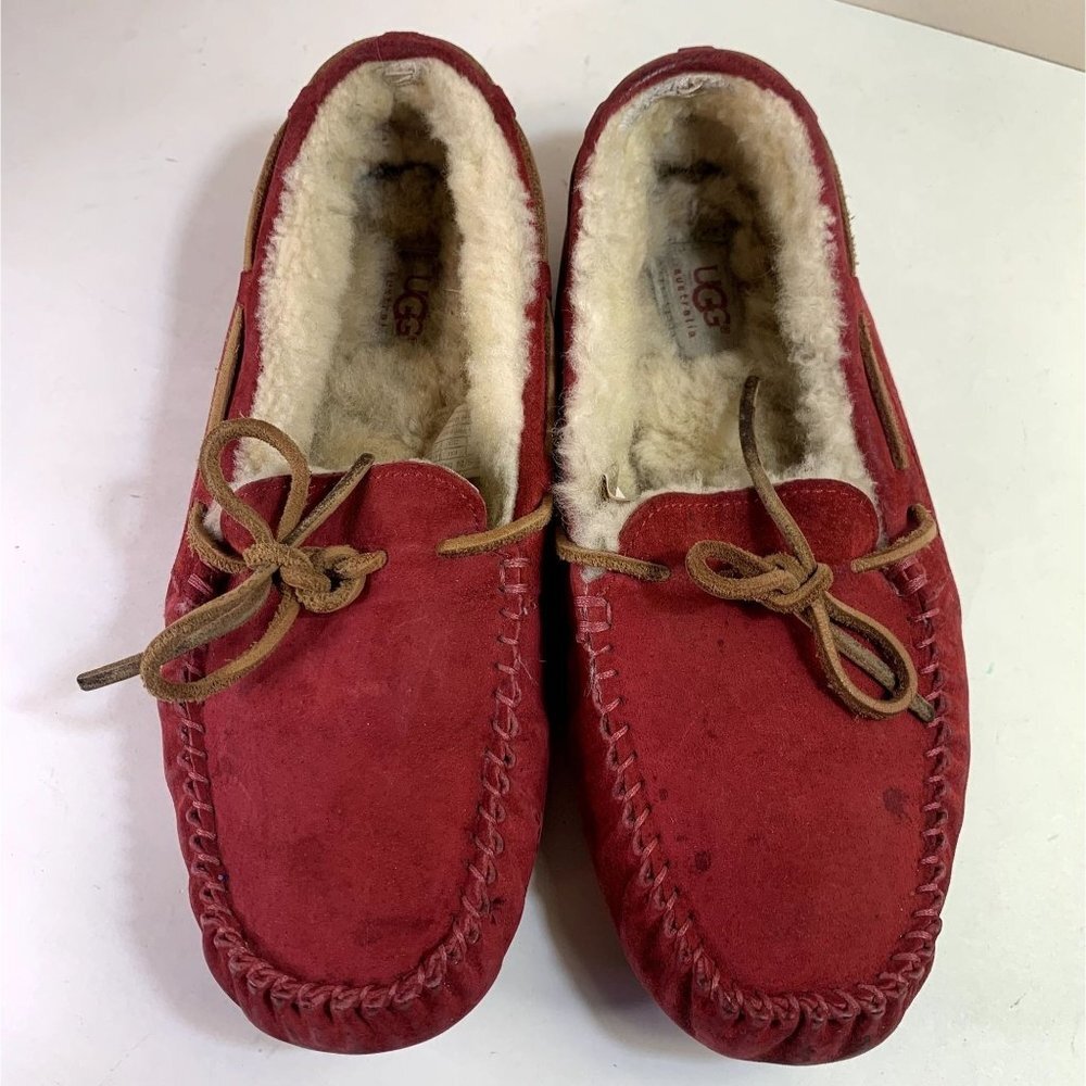 UGG Y2K Vintage Dakota Moccasin Slipper Shoe Red Size 8